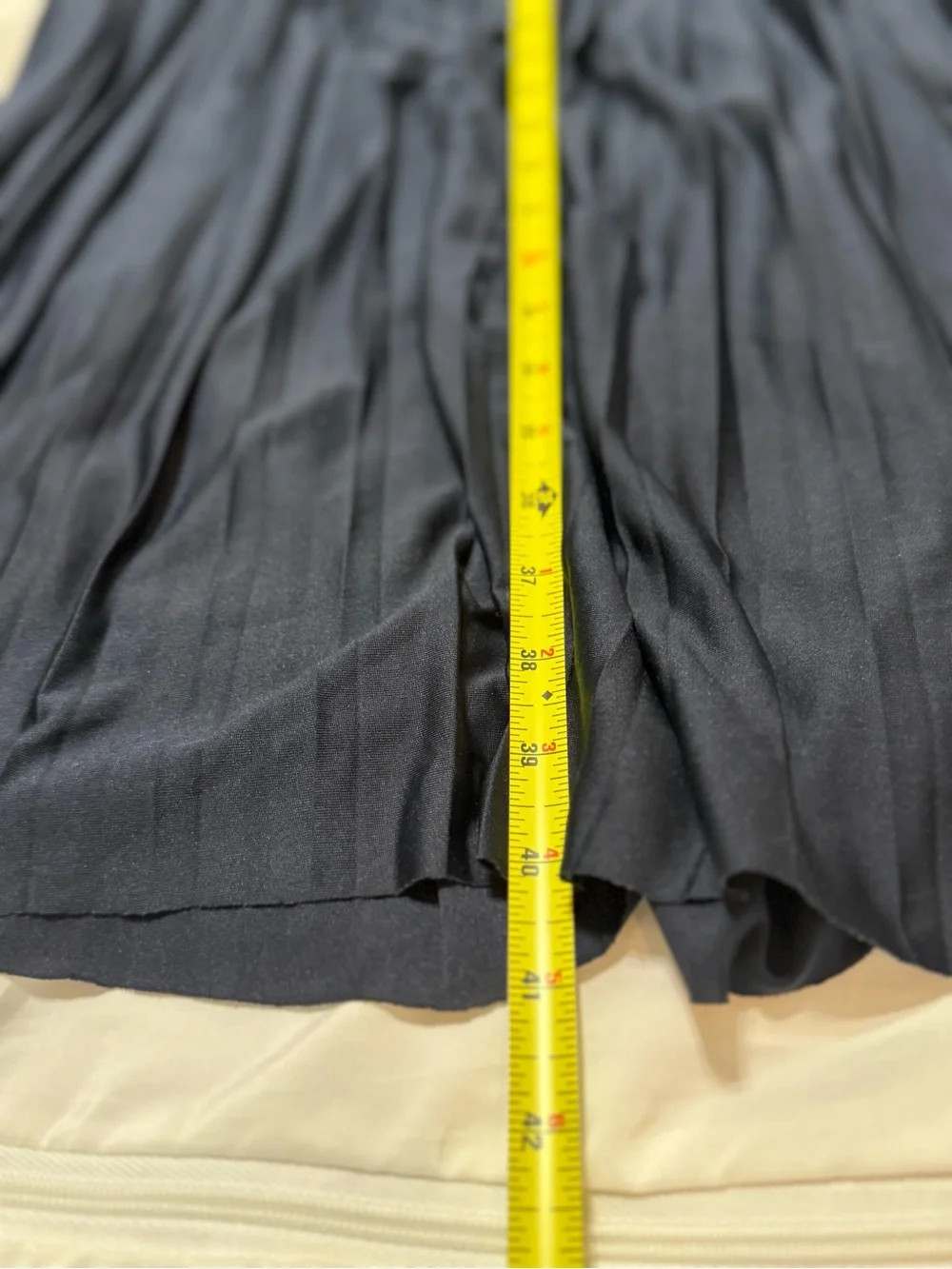H&M navy Blue Sunday pleated  sleeveless V-Neck dress